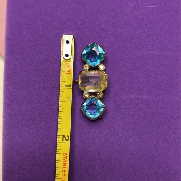 💛 Vintage Avon Sterling Crystal Brooch/Pendant - Picture 7 of 7